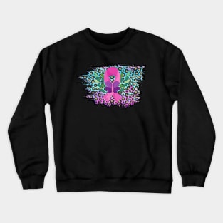 Breast Cancer Awareness Ribbon And Butterflies Crewneck Sweatshirt